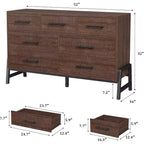 COZONY 52 Wide 7-Drawer Dresser, Freestanding Wood Storage Chest with Smooth Gliding Drawers for Bedroom, Living Room, Entryway Organization