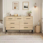 COZONY 52 Wide 7-Drawer Dresser, Freestanding Wood Storage Chest with Smooth Gliding Drawers for Bedroom, Living Room, Entryway Organization