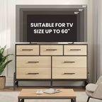COZONY 52 Wide 7-Drawer Dresser, Freestanding Wood Storage Chest with Smooth Gliding Drawers for Bedroom, Living Room, Entryway Organization