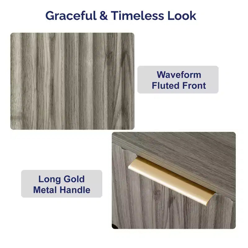 Mesitas de noche Karl Home de 1 cajón, MDF (tablero de fibra de densidad media) gris de 18.9 pulgadas de ancho
