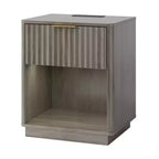 Mesitas de noche Karl Home de 1 cajón, MDF (tablero de fibra de densidad media) gris de 18.9 pulgadas de ancho