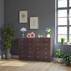 Karl Home Cómoda de 6 cajones de aglomerado marrón de 25.98 pulgadas de ancho
