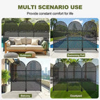 MAYEERTY Divisor de ambientes Pantalla Laurence Diamond Brown Arch Chapa galvanizada 72x35x16in Juego de 3 piezas