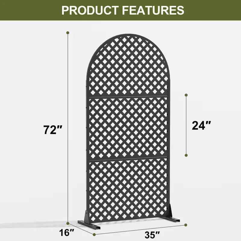 MAYEERTY Divisor de ambientes Pantalla Laurence Diamond Brown Arch Chapa galvanizada 72x35x16in Juego de 3 piezas