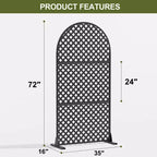 MAYEERTY Divisor de ambientes Pantalla Laurence Diamond Brown Arch Chapa galvanizada 72x35x16in Juego de 3 piezas