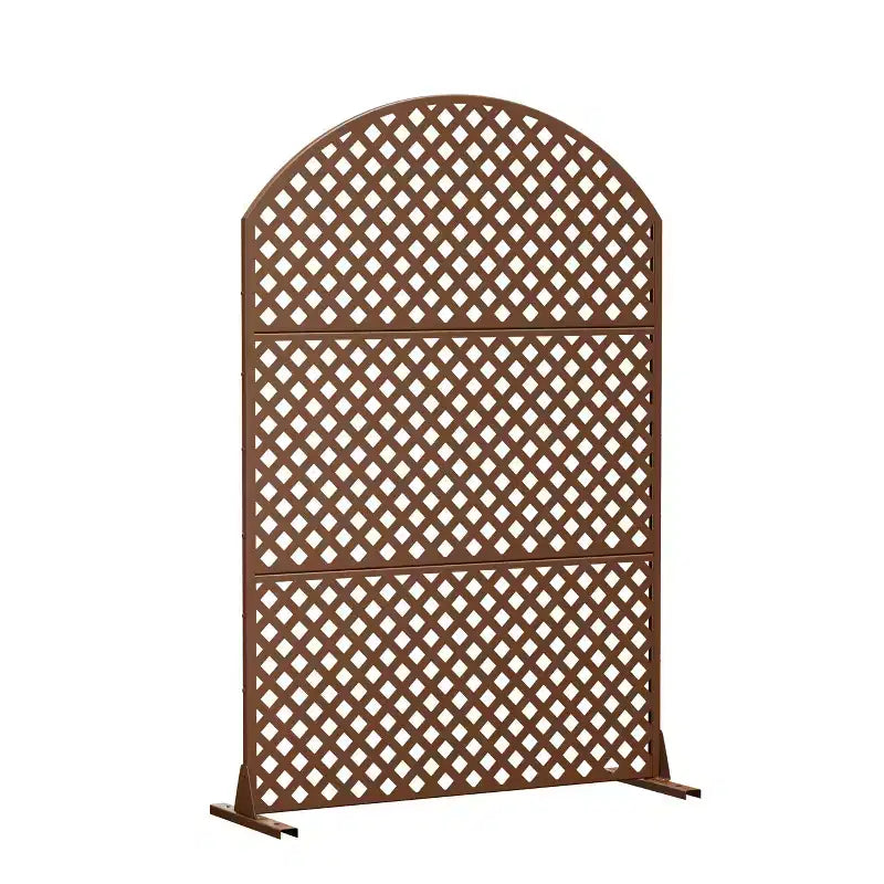 MAYEERTY Divisor de ambientes Pantalla Laurence Diamond Brown Arch Chapa galvanizada 72x35x16in Juego de 3 piezas