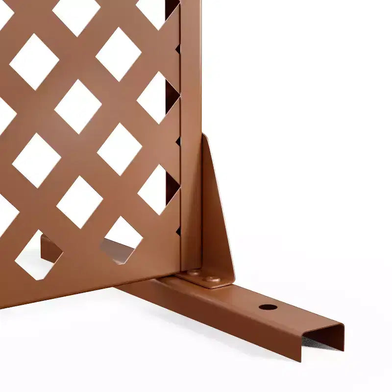 MAYEERTY Divisor de ambientes Pantalla Laurence Diamond Brown Arch Chapa galvanizada 72x35x16in Juego de 3 piezas