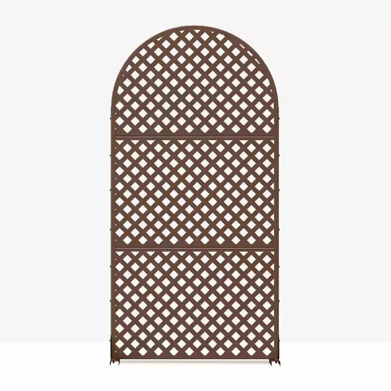MAYEERTY Divisor de ambientes Pantalla Laurence Diamond Brown Arch Chapa galvanizada 72x35x16in Juego de 3 piezas