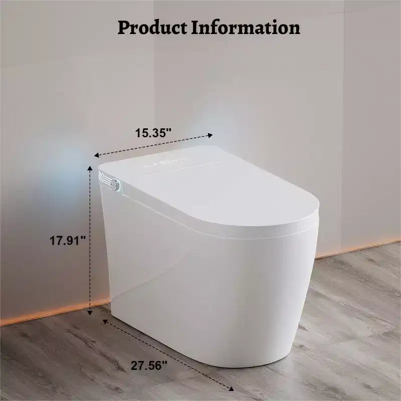 Dyonery smart toilet, built-in bidet, warm air drying, automatic lid opening, wireless remote control