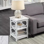 Mesa auxiliar rectangular de madera HomeStock de 60,32 cm de alto en color blanco, 1 unidad
