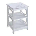 Mesa auxiliar rectangular de madera HomeStock de 60,32 cm de alto en color blanco, 1 unidad