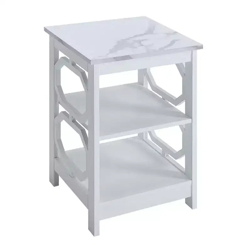 Mesa auxiliar rectangular de madera HomeStock de 60,32 cm de alto en color blanco, 1 unidad