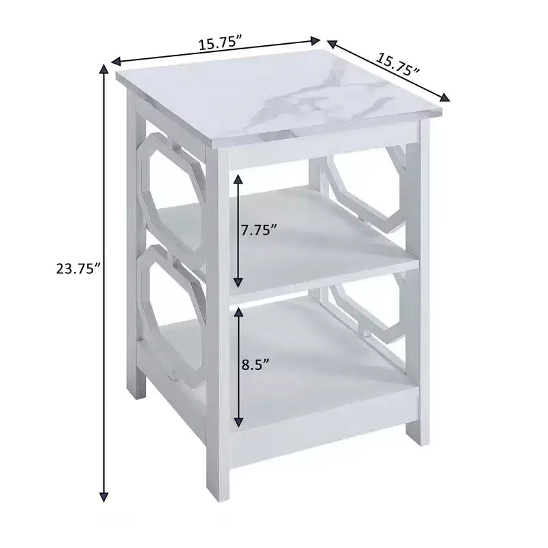 Mesa auxiliar rectangular de madera HomeStock de 60,32 cm de alto en color blanco, 1 unidad