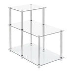 HomeStock 24.25 in.H Silver Color Rectangle Glass Table Top End Table 1 -piece