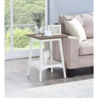 HomeStock Mesa auxiliar de madera rectangular de 24 pulgadas de alto, color blanco, 1 pieza