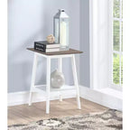 HomeStock Mesa auxiliar de madera rectangular de 24 pulgadas de alto, color blanco, 1 pieza