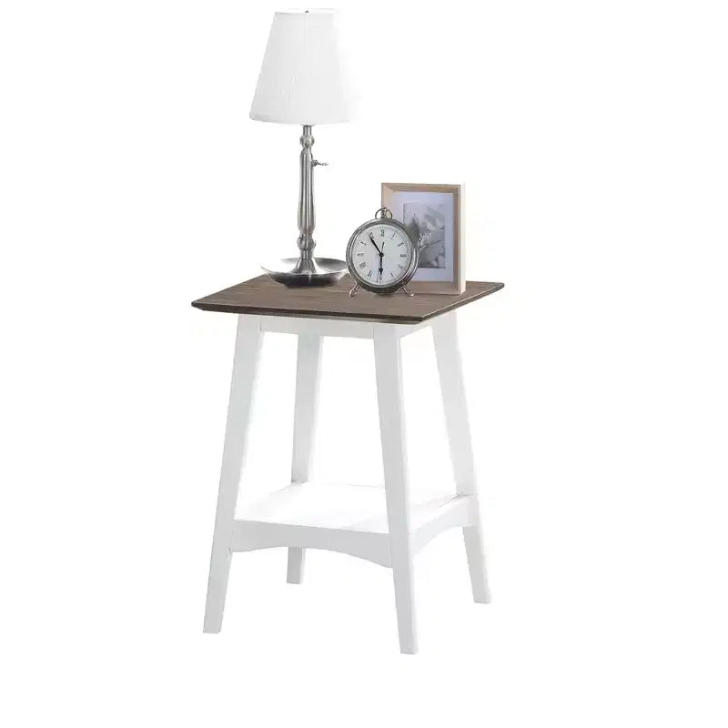 HomeStock Mesa auxiliar de madera rectangular de 24 pulgadas de alto, color blanco, 1 pieza