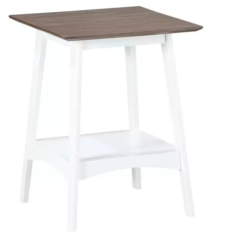 HomeStock Mesa auxiliar de madera rectangular de 24 pulgadas de alto, color blanco, 1 pieza