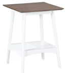 HomeStock Mesa auxiliar de madera rectangular de 24 pulgadas de alto, color blanco, 1 pieza