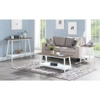 HomeStock Mesa auxiliar de madera rectangular de 24 pulgadas de alto, color blanco, 1 pieza