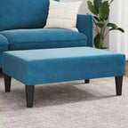 CLIHOME Taburete otomano moderno, puf tapizado en terciopelo para reposapiés, asiento decorativo compacto para sala de estar