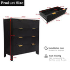 Cómoda, Cajonera, Cómoda de 4 Cajones, Cómoda de Madera con Paneles Acanalados de Onda, Cómodas Modernas con Cajones para Dormitorio, Armario, Sala de Estar