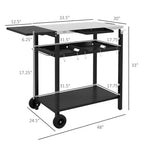 NAYSAYE Carrito de Bar Isla de Cocina Exterior con Encimera de Acero Inoxidable y Almacenamiento para Patio, Negro, 48*24.4*33.1