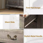 Cómoda de 9 cajones, cómoda rústica de madera con tiradores de metal, organizador de almacenamiento para dormitorio, sala de estar