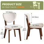 KERDOM Juego de 8 sillas de comedor de madera, silla de comedor moderna tapizada en tela, cojín de asiento ancho sin reposabrazos, silla de comedor de granja, beige