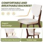 KERDOM Juego de 8 sillas de comedor de madera, silla de comedor moderna tapizada en tela, cojín de asiento ancho sin reposabrazos, silla de comedor de granja, beige