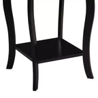 Mesa auxiliar cuadrada HomeStock Belmont con estantes de dos niveles, mesa auxiliar decorativa de estilo clásico transicional con amplio espacio de almacenamiento para la decoración de la sala de estar