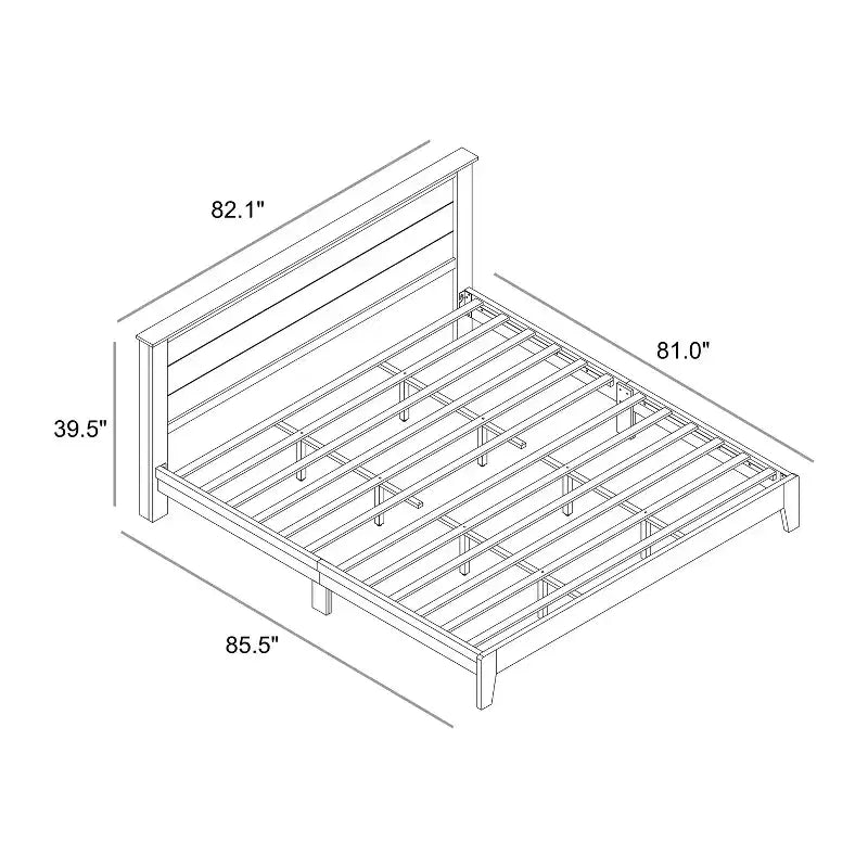 Cama Galano King Tiena Lencia con cabecero, roble nudoso