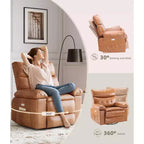 Sillón reclinable giratorio extra ancho GustoWave para adultos, sofá reclinable de masaje, mecedora tapizada para guardería