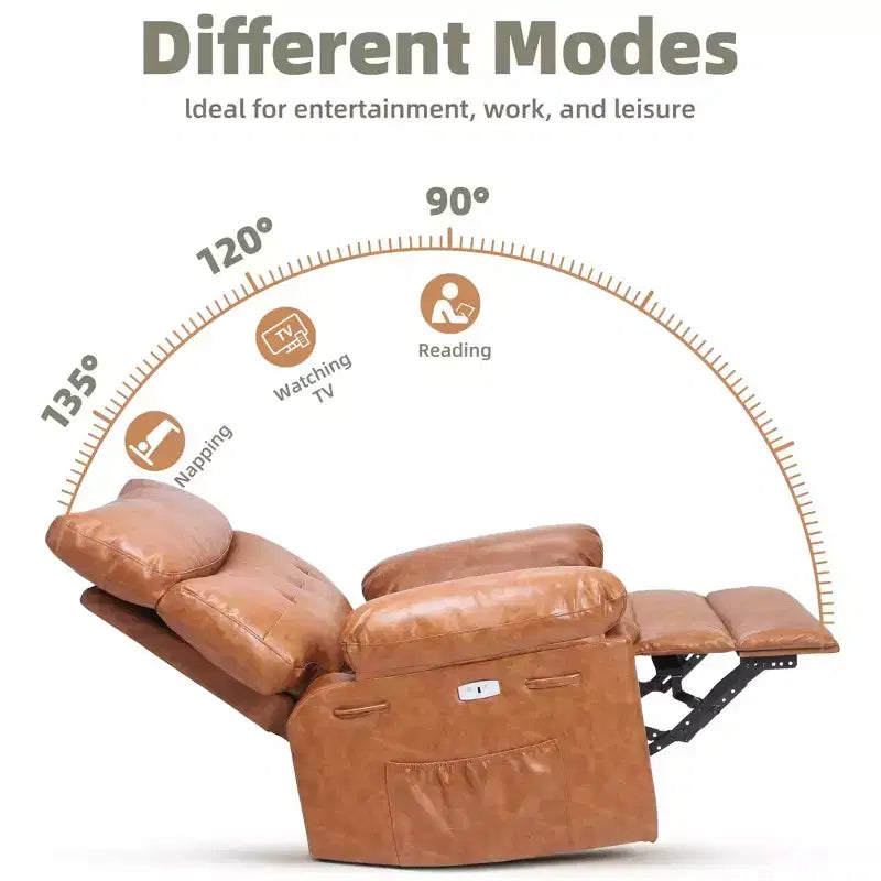 Sillón reclinable giratorio extra ancho GustoWave para adultos, sofá reclinable de masaje, mecedora tapizada para guardería