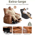 Sillón reclinable giratorio extra ancho GustoWave para adultos, sofá reclinable de masaje, mecedora tapizada para guardería