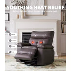Sillón reclinable giratorio extra ancho GustoWave para adultos, sofá reclinable de masaje, mecedora tapizada para guardería