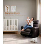 Sillón reclinable giratorio extra ancho GustoWave para adultos, sofá reclinable de masaje, mecedora tapizada para guardería