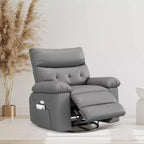 Sillón reclinable giratorio extra ancho GustoWave para adultos, sofá reclinable de masaje, mecedora tapizada para guardería