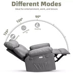 Sillón reclinable giratorio extra ancho GustoWave para adultos, sofá reclinable de masaje, mecedora tapizada para guardería