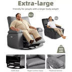 Sillón reclinable giratorio extra ancho GustoWave para adultos, sofá reclinable de masaje, mecedora tapizada para guardería