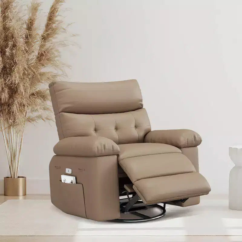 Sillón reclinable giratorio extra ancho GustoWave para adultos, sofá reclinable de masaje, mecedora tapizada para guardería