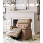 Sillón reclinable giratorio extra ancho GustoWave para adultos, sofá reclinable de masaje, mecedora tapizada para guardería