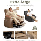 Sillón reclinable giratorio extra ancho GustoWave para adultos, sofá reclinable de masaje, mecedora tapizada para guardería