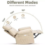 Sillón reclinable giratorio extra ancho GustoWave para adultos, sofá reclinable de masaje, mecedora tapizada para guardería