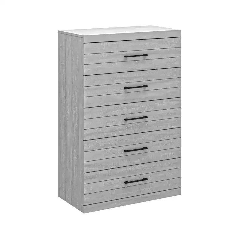 Cómoda Galano Hamsper de 5 cajones (con bloqueo) - Roble gris polvoriento
