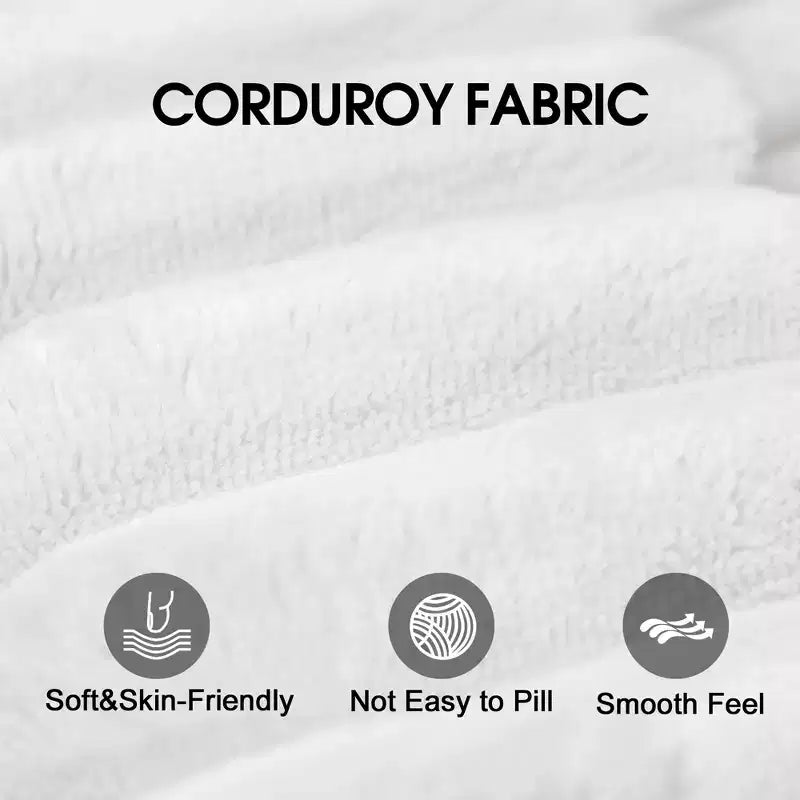 MAYEERTY 118.2 Sofá nube de pana blanca con asiento profundo, cojín extraíble de doble capa, no requiere montaje, para múltiples habitaciones