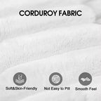 MAYEERTY 118.2 Sofá nube de pana blanca con asiento profundo, cojín extraíble de doble capa, no requiere montaje, para múltiples habitaciones