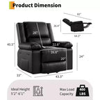 Sillón reclinable eléctrico grande con función de levantamiento - Calor y masaje, sillón reclinable eléctrico de cuero PU para personas mayores y con movilidad reducida, sillón elevador de alta resistencia