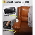 Sillón reclinable eléctrico grande con función de levantamiento - Calor y masaje, sillón reclinable eléctrico de cuero PU para personas mayores y con movilidad reducida, sillón elevador de alta resistencia