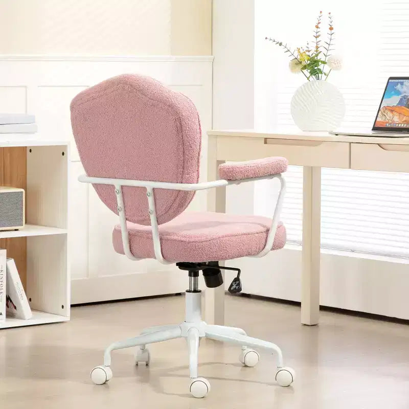 Sillas de escritorio Okak para oficina en casa, silla de tocador tapizada con altura ajustable, silla giratoria para oficina, estudio, sala de lectura